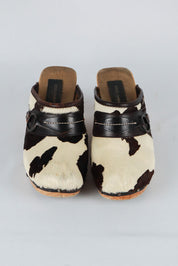 Dolce & Gabbana 2000s Cow Print Ponyhair Clogs