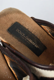 Dolce & Gabbana 2000s Cow Print Ponyhair Clogs