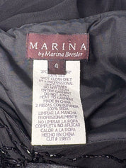 Marina by Marina Bresler 2000s Black Beaded Silk Slip Dress - XS/M