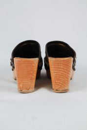 Dolce & Gabbana 2000s Cow Print Ponyhair Clogs