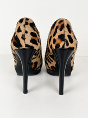 Moschino Cheap & Chic Leopard Print Pony Hair Heels – 37