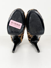 Moschino Cheap & Chic Leopard Print Pony Hair Heels – 37