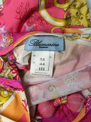 Blumarine Beachwear 2000s Pink Coral & Seashell Print Mini Dress - M/L