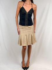 Jean Paul Gaultier 2000s Pinstriped Pleated Skirt - S