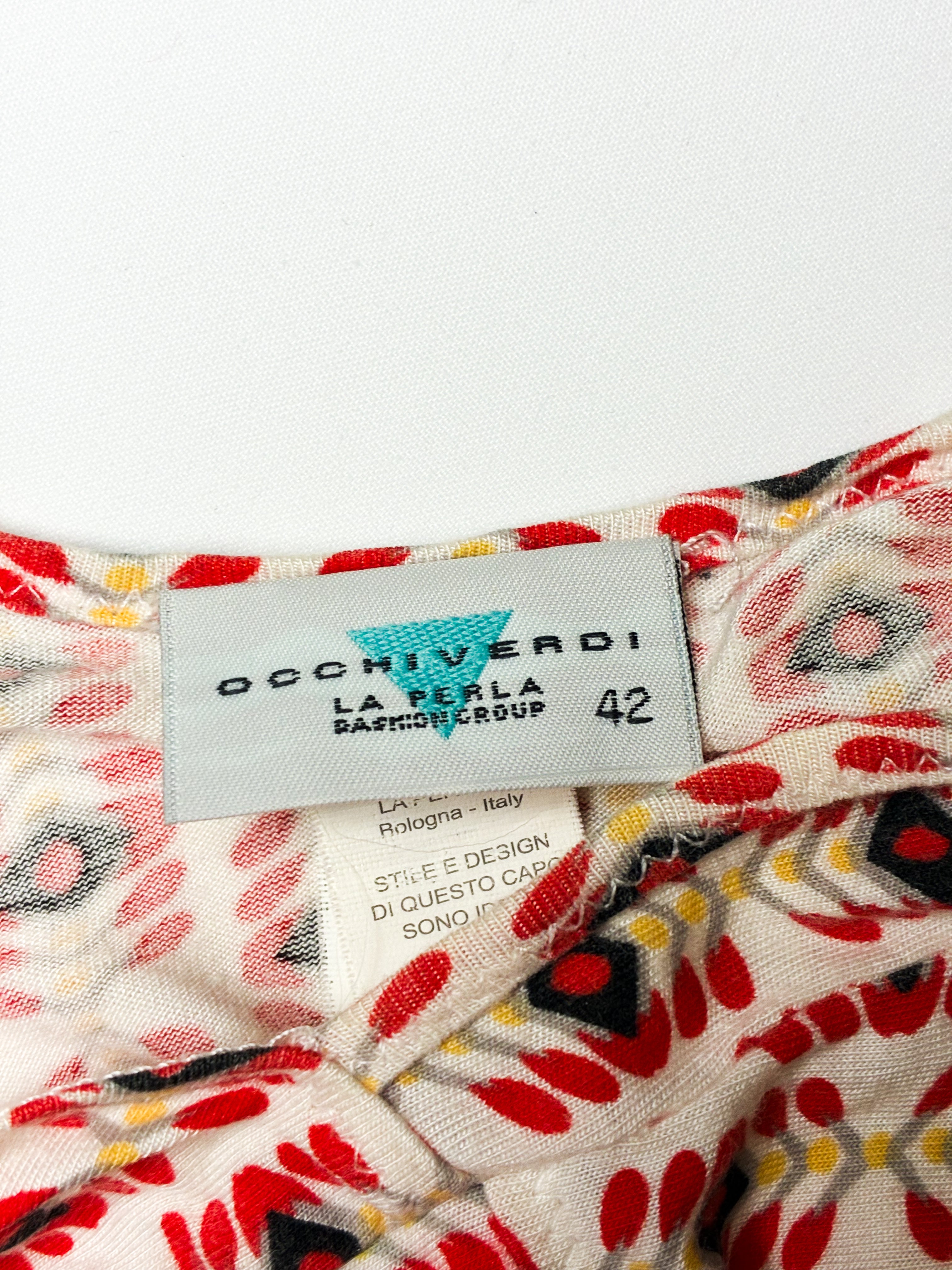 Occhi Verdi by La Perla 2000s Red Geometric Print Bikini & Mini Dress Set - S