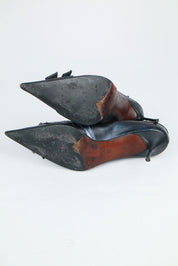 El Dantès Iridescent Heels with Metallic Strap and Croc Detail