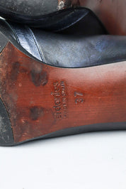 El Dantès Iridescent Heels with Metallic Strap and Croc Detail