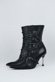 El Dantès Multi Buckle Black Leather Boots