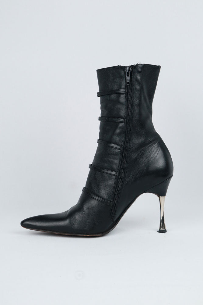 El Dantès Multi Buckle Black Leather Boots