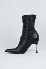 El Dantès Multi Buckle Black Leather Boots