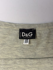 D&G Dolce & Gabbana 2000s Grey "Shopping Makes Me Feel Better" Graphic Tee - S/M