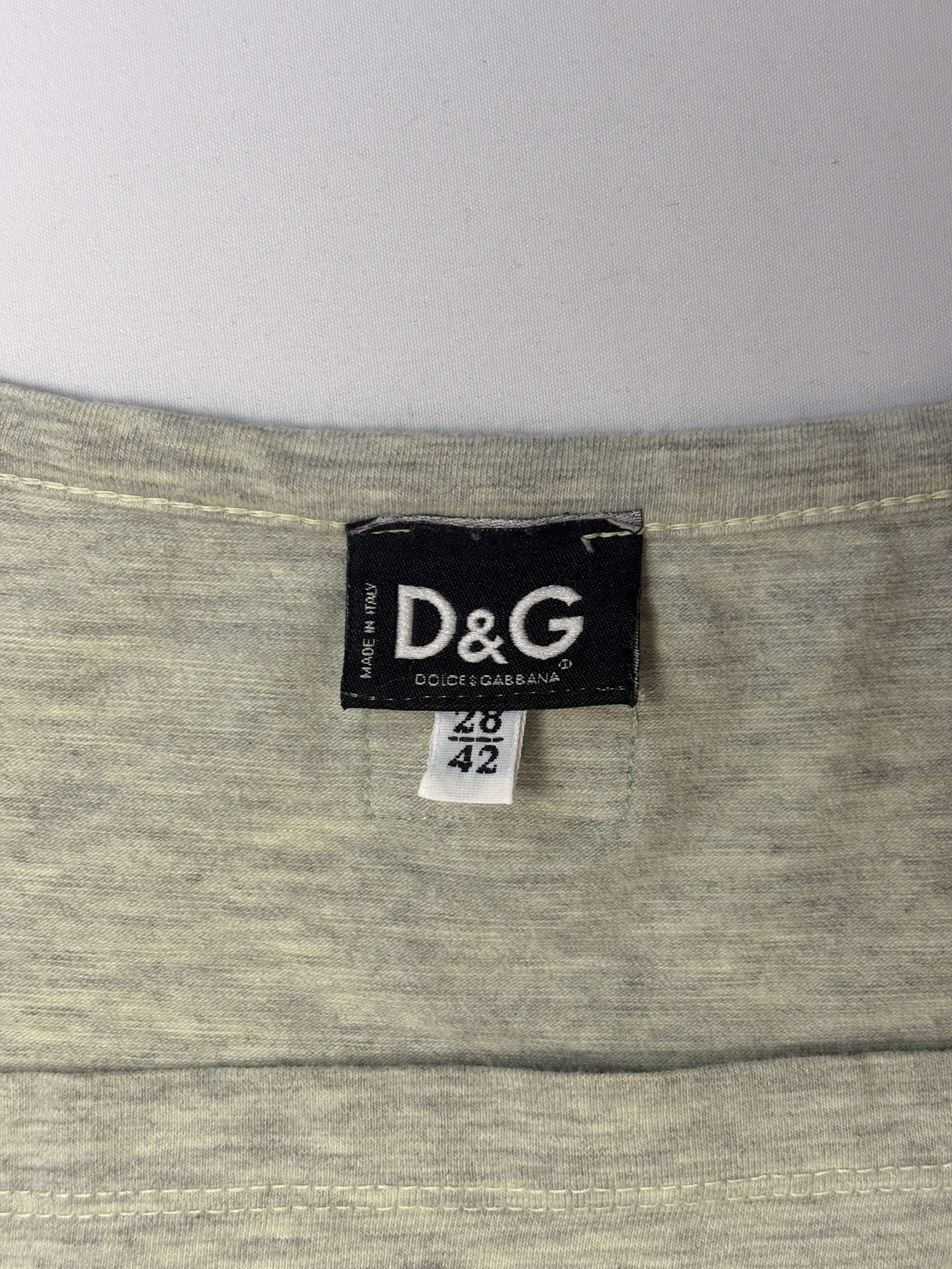 D&G Dolce & Gabbana 2000s Grey "Shopping Makes Me Feel Better" Graphic Tee - S/M