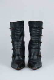 El Dantès Multi Buckle Black Leather Boots