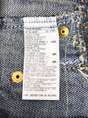 2000s Dark Denim Bleach Splatter Bubble Skirt - S