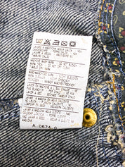 2000s Dark Denim Bleach Splatter Bubble Skirt - S