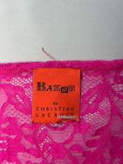 Bazar de Christian Lacroix 2000s Orange & Pink Floral Lace Top - S/M
