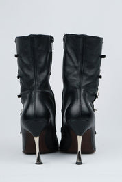 El Dantès Multi Buckle Black Leather Boots