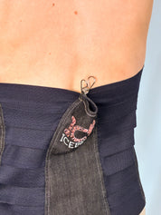 Iceberg 2000s Denim Bandage Halter Corset Top - M