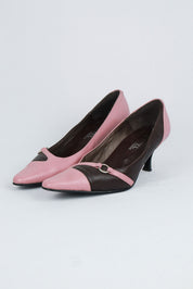 Krystel France 2000s Pink and Brown Pointed Heels - EU 37
