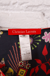 Christian Lacroix Silk Floral Midi Skirt