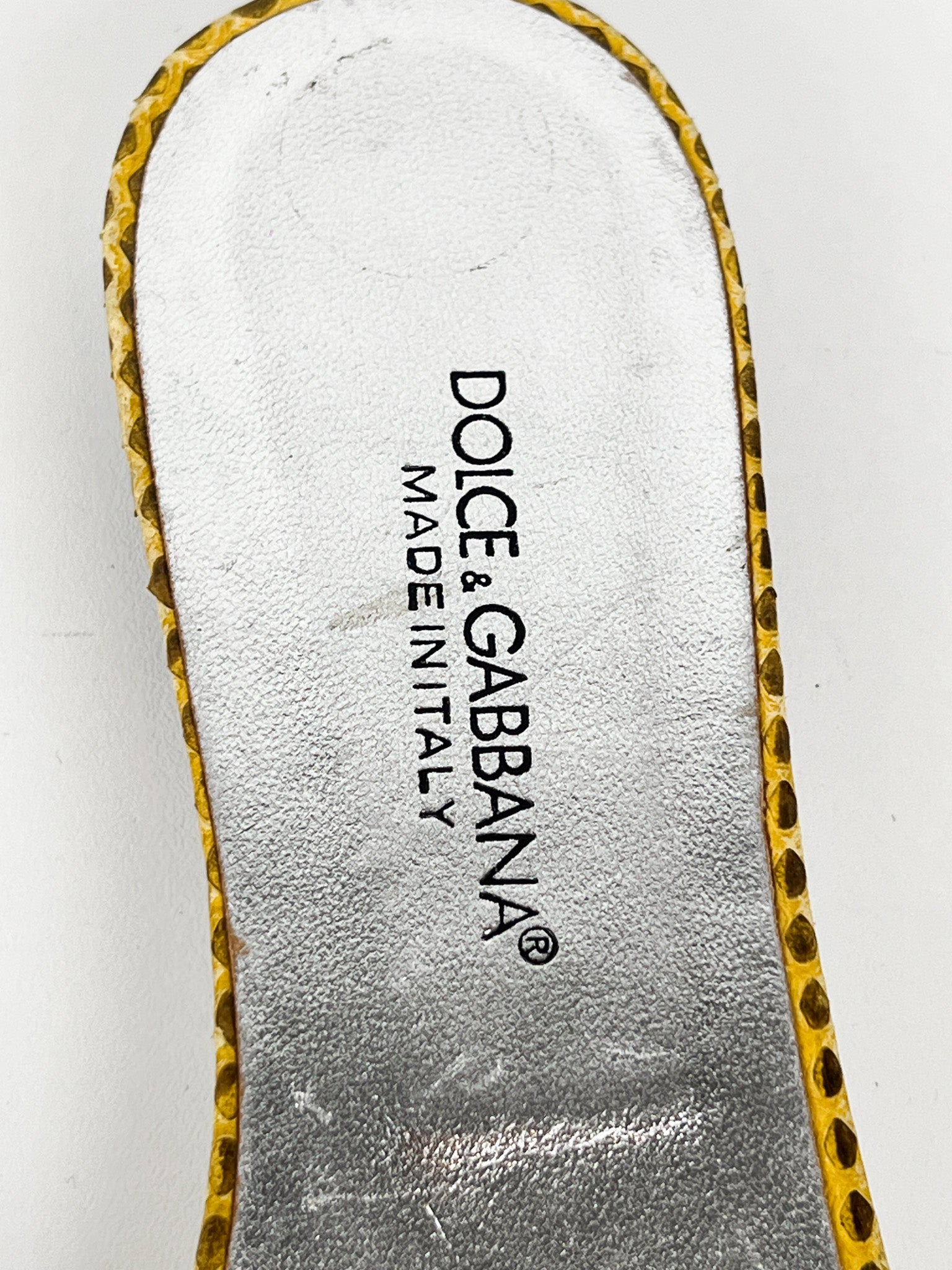 Dolce & Gabbana Python Embossed Floral Embroidered Slide Sandals - EU 37.5