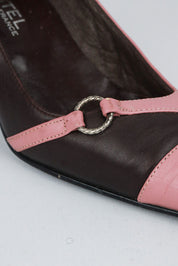 Krystel France 2000s Pink and Brown Pointed Heels - EU 37