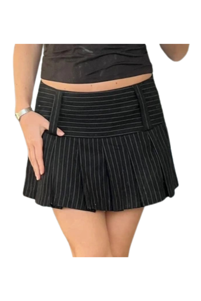 Dolce & Gabbana Black Pinstriped Skirt