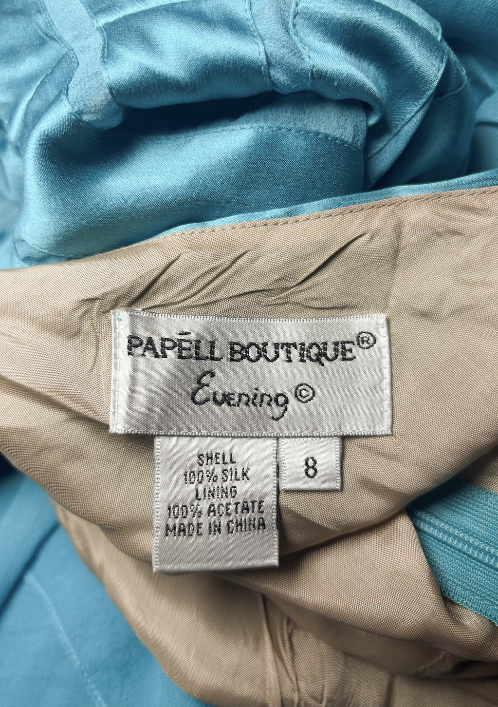 Papell Boutique 2000s Teal Silk Halter Midi Dress - XS/S