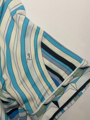 Emilio Pucci 2000s Blue & Green Star Print Top - S/M