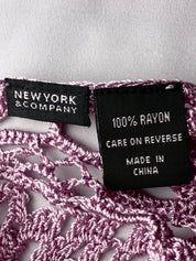 New York & Company 2000s Lavender Crochet Fringe Shawl - One Size
