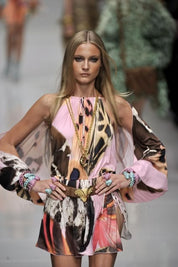 Blumarine SS2011 Silk Pink Butterfly Mini Dress - M/L