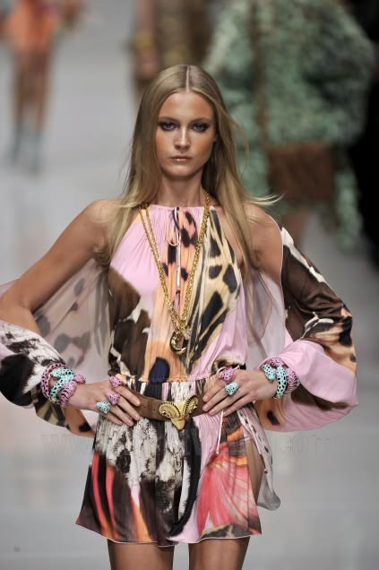 Blumarine SS2011 Silk Pink Butterfly Mini Dress - M/L