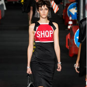 Moschino x Jeremy Scott SS2016 "SHOP" Sign Sequin Crop Top – S