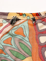 2000s Multicolor Abstract Print Halter Maxi Dress - S