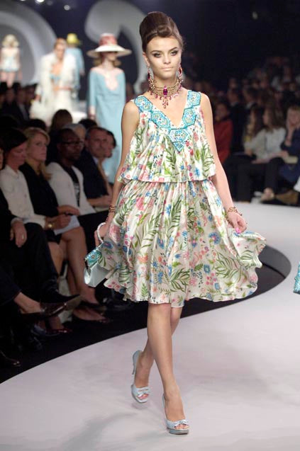 Christian Dior 2008 Cruise Floral Silk Paneled Top by John Galliano - XS/S