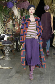 Dolce & Gabbana FW 2000 Purple Metallic Striped Tank and Scarf Set - S/M