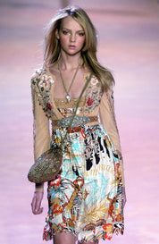 Blumarine SS 2005 Africa Print Wrap Top & Skirt Set - M/L