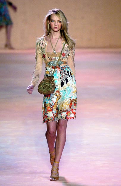 Blumarine SS 2005 Africa Print Wrap Top & Skirt Set - M/L