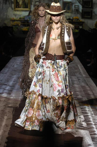 Roberto Cavalli S/S 2005 Botanical Fruit & Tiger Print Tie-Front Top - S/M