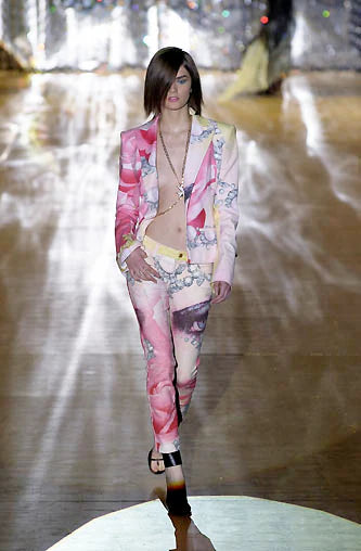 Roberto Cavalli 2001 Eye and Rose Printed Jeans