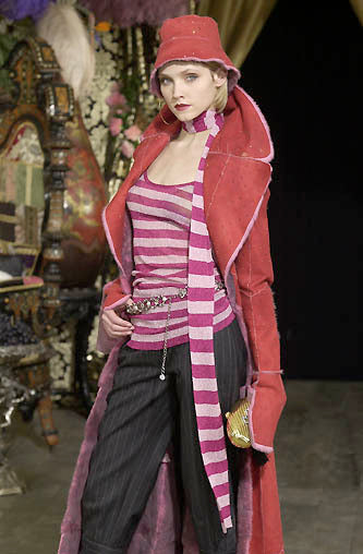 Dolce & Gabbana FW 2000 Purple Metallic Striped Tank and Scarf Set - S/M